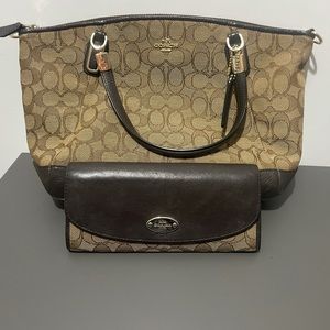 Coach bag with matching wallet